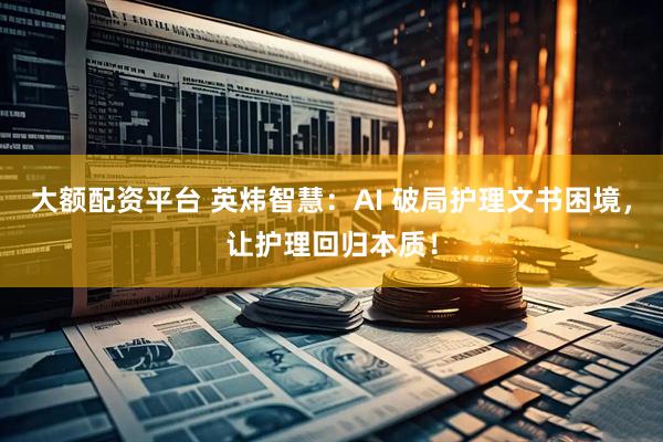 大额配资平台 英炜智慧：AI 破局护理文书困境，让护理回归本质！
